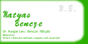 matyas bencze business card