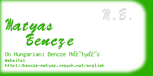 matyas bencze business card